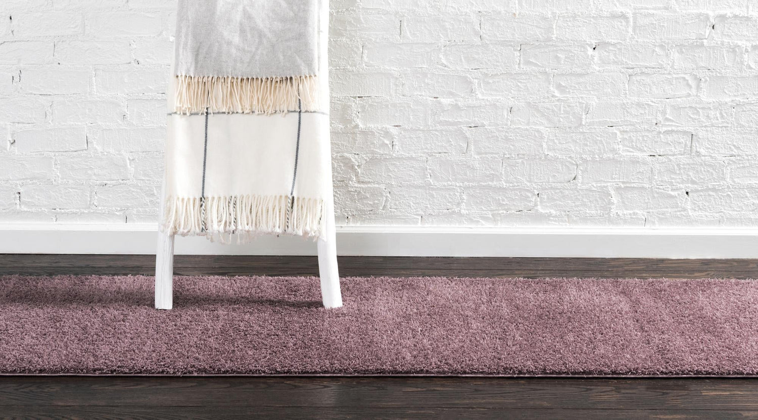 Mauve 2' x 6' 7 Studio Solid Shag Runner Area Rug Thick Soft Touch Fluffy & Plush Shaggy Pile Single Color Durable Carpet for Minimalist Decor for Sale at Rug Engine