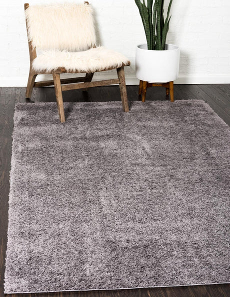 Dark Gray 4' 1 x 6' 1 Studio Solid Shag Rectangle Area Rug Thick Soft Touch Fluffy & Plush Shaggy Pile