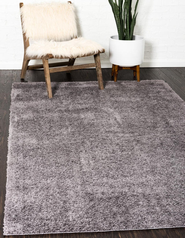 Dark Gray 4' 1 x 6' 1 Studio Solid Shag Rectangle Area Rug Thick Soft Touch Fluffy & Plush Shaggy Pile
