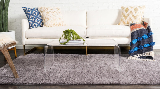 Dark Gray 4' 1 x 6' 1 Studio Solid Shag Rectangle Area Rug Thick Soft Touch Fluffy & Plush Shaggy Pile