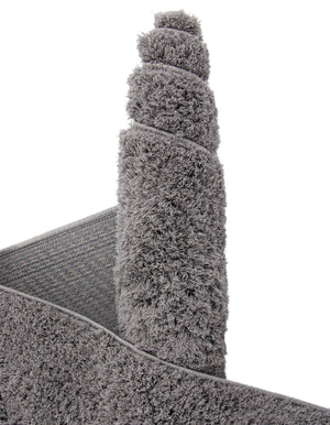 Dark Gray 2' 7 x 10' Studio Solid Shag Runner Area Rug Thick Soft Touch Fluffy & Plush Shaggy Pile