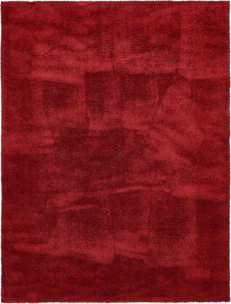 Red 9' x 12' 2 Studio Solid Shag Rectangle Area Rug Thick Soft Touch Fluffy & Plush Shaggy Pile