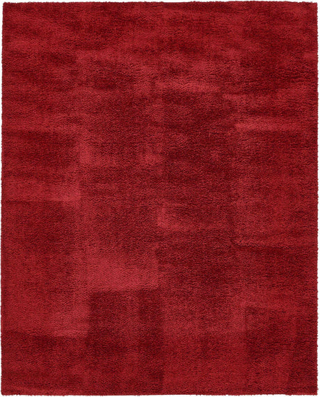 Red 8' x 10' Studio Solid Shag Rectangle Area Rug Thick Soft Touch Fluffy & Plush Shaggy Pile