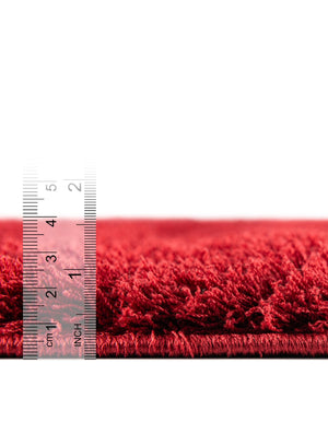 Red 9' x 12' 2 Studio Solid Shag Rectangle Area Rug Thick Soft Touch Fluffy & Plush Shaggy Pile