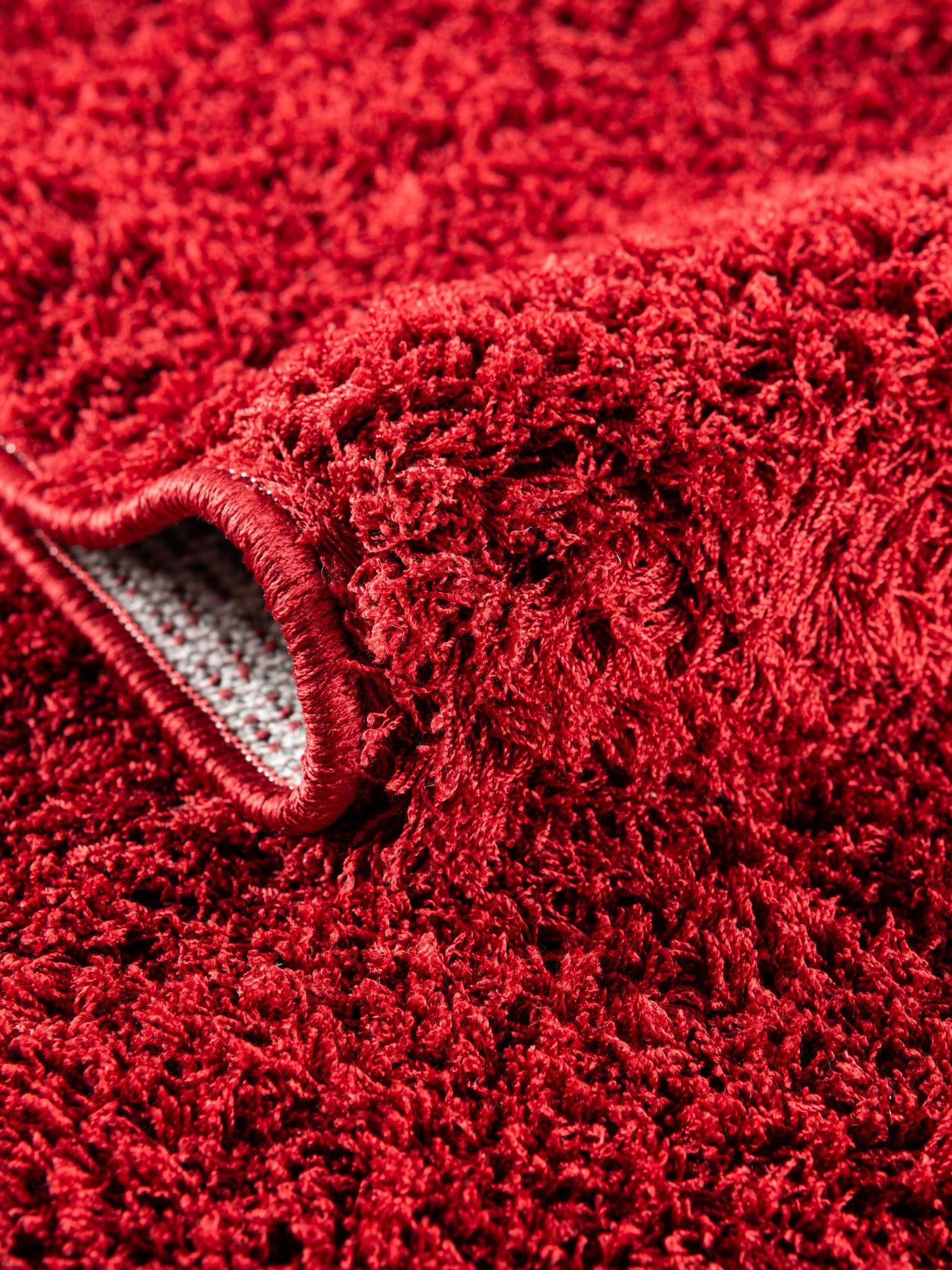 Red 8' x 10' Studio Solid Shag Rectangle Area Rug Thick Soft Touch Fluffy & Plush Shaggy Pile Single Color Durable Carpet for Minimalist Decor for Sale at Rug Engine