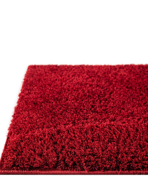Red 9' x 12' 2 Studio Solid Shag Rectangle Area Rug Thick Soft Touch Fluffy & Plush Shaggy Pile