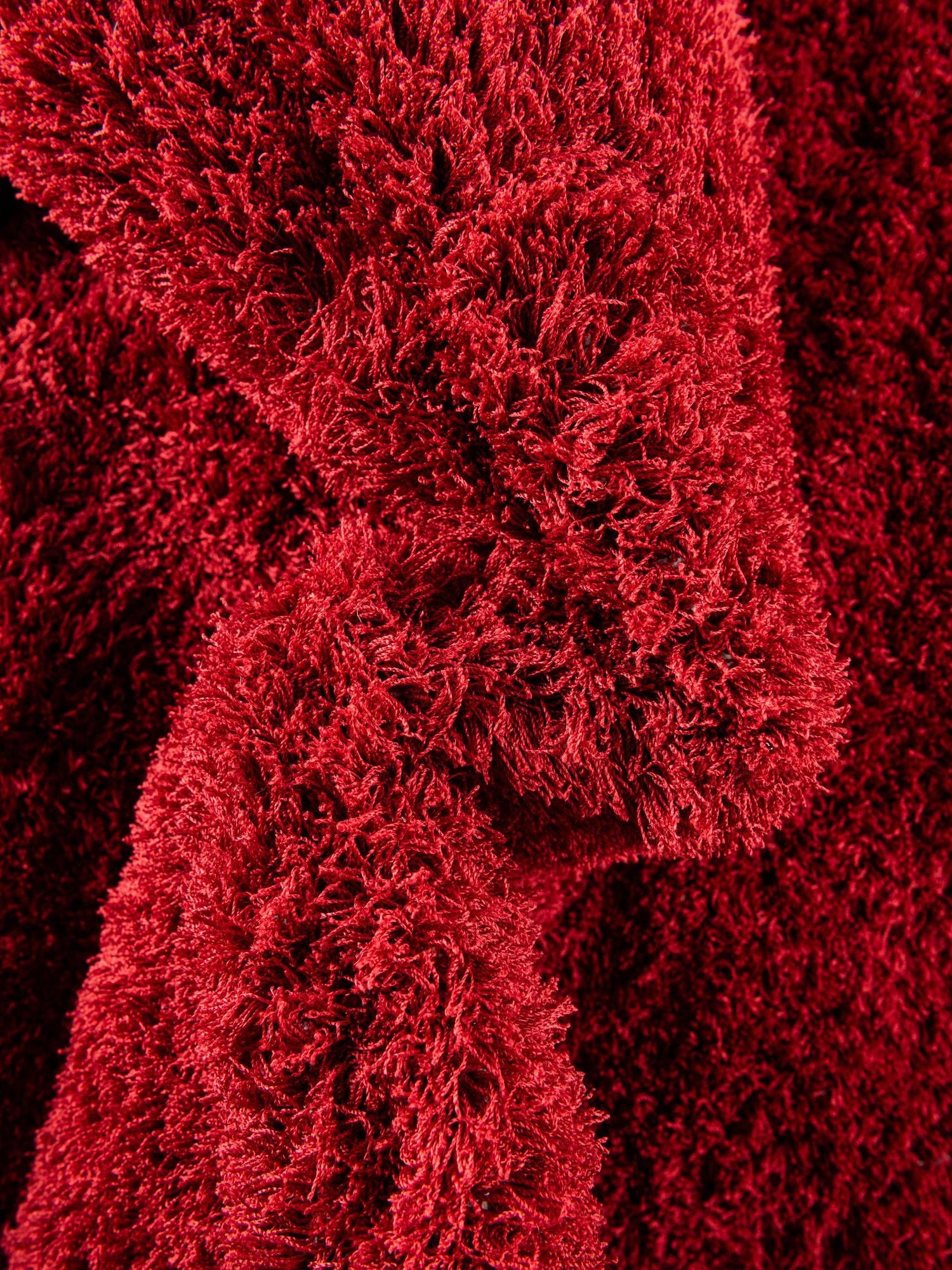 Red 4' 1 x 6' 1 Studio Solid Shag Rectangle Area Rug Thick Soft Touch Fluffy & Plush Shaggy Pile Single Color Durable Carpet for Minimalist Decor for Sale at Rug Engine