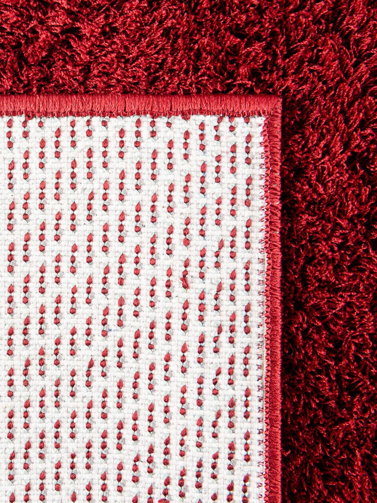 Red 4' 1 x 6' 1 Studio Solid Shag Rectangle Area Rug Thick Soft Touch Fluffy & Plush Shaggy Pile Single Color Durable Carpet for Minimalist Decor for Sale at Rug Engine