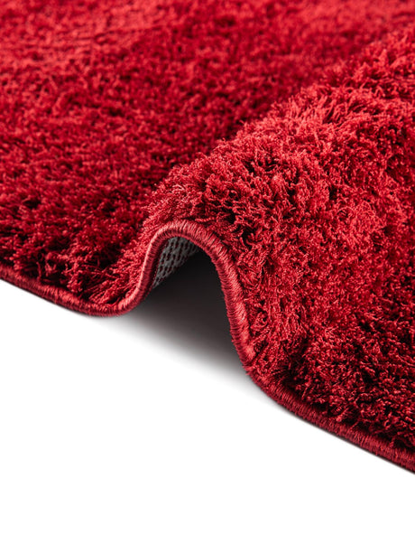 Red 5' 1 x 8' Studio Solid Shag Rectangle Area Rug Thick Soft Touch Fluffy & Plush Shaggy Pile Single Color Durable Carpet for Minimalist Decor for Sale at Rug Engine
