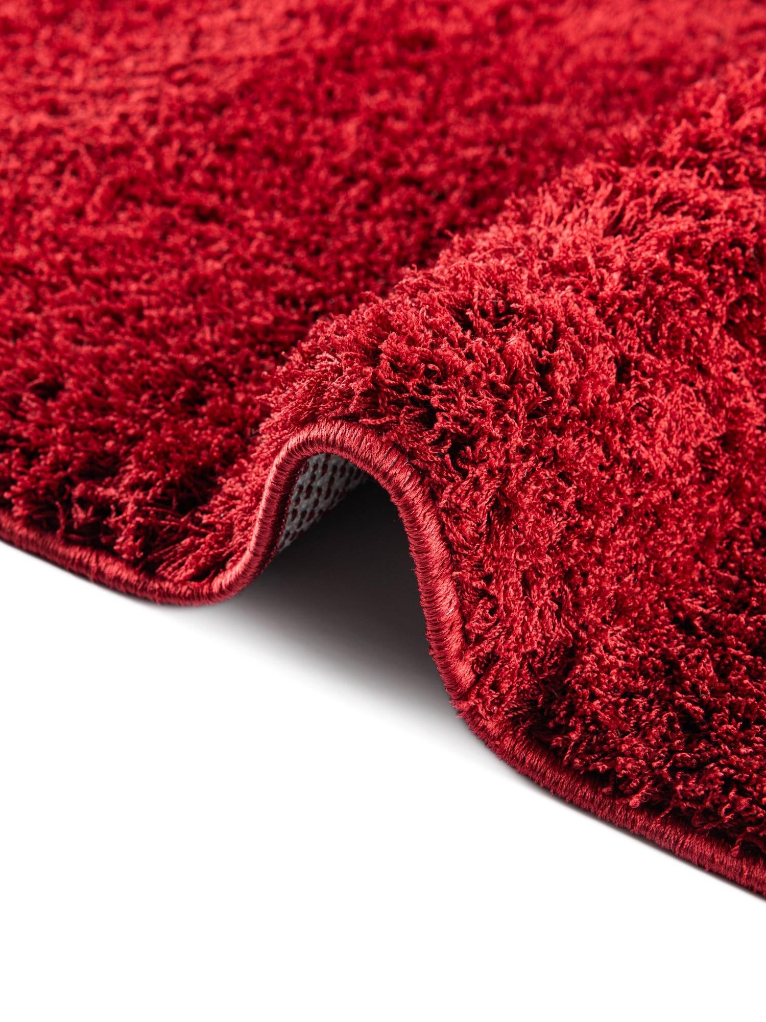 Red 4' 1 x 6' 1 Studio Solid Shag Rectangle Area Rug Thick Soft Touch Fluffy & Plush Shaggy Pile Single Color Durable Carpet for Minimalist Decor for Sale at Rug Engine