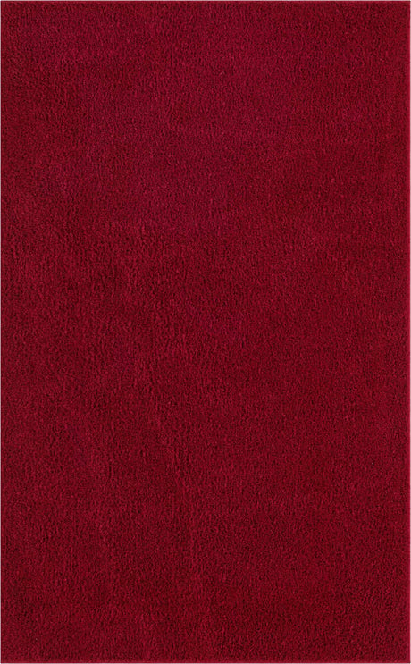 Red 5' 1 x 8' Studio Solid Shag Rectangle Area Rug Thick Soft Touch Fluffy & Plush Shaggy Pile