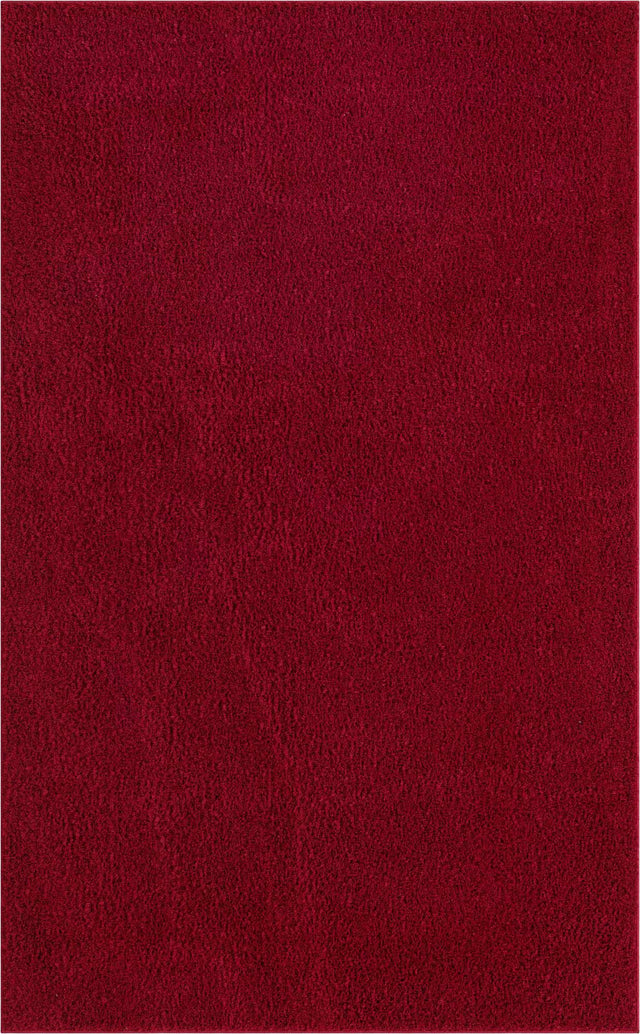 Red 5' 1 x 8' Studio Solid Shag Rectangle Area Rug Thick Soft Touch Fluffy & Plush Shaggy Pile