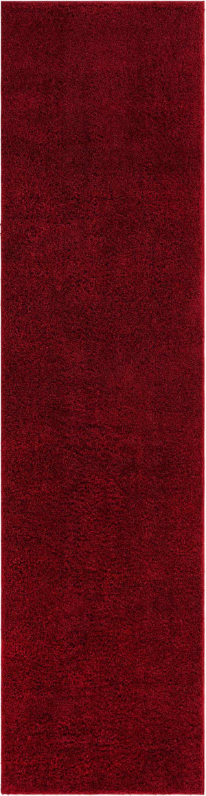 Red 2' 7 x 10' Studio Solid Shag Runner Area Rug Thick Soft Touch Fluffy & Plush Shaggy Pile