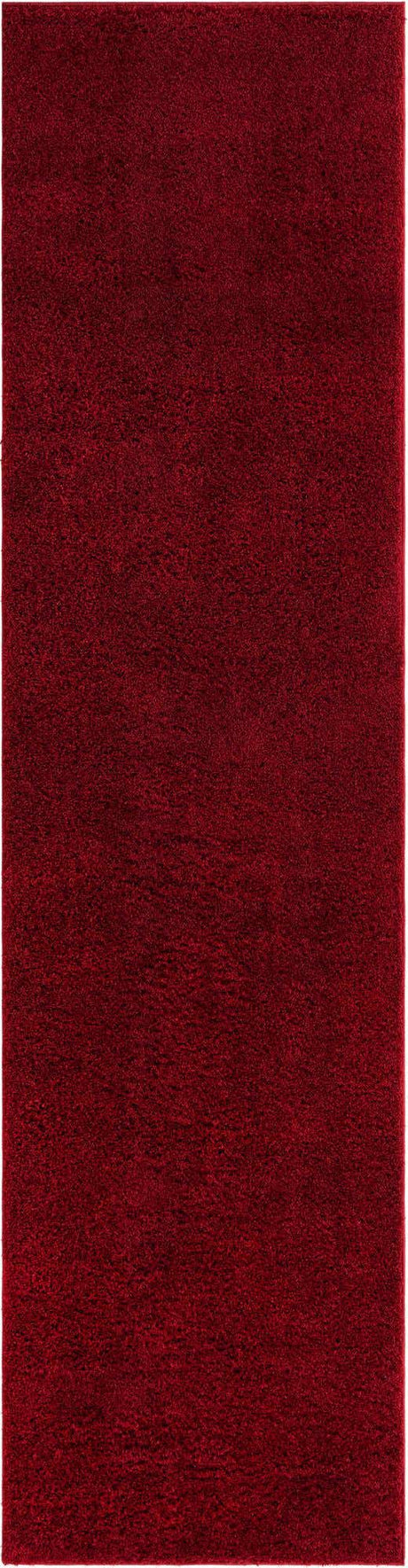Red 2' 7 x 10' Studio Solid Shag Runner Area Rug Thick Soft Touch Fluffy & Plush Shaggy Pile