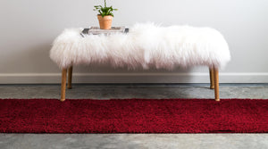Red 2' 7 x 10' Studio Solid Shag Runner Area Rug Thick Soft Touch Fluffy & Plush Shaggy Pile