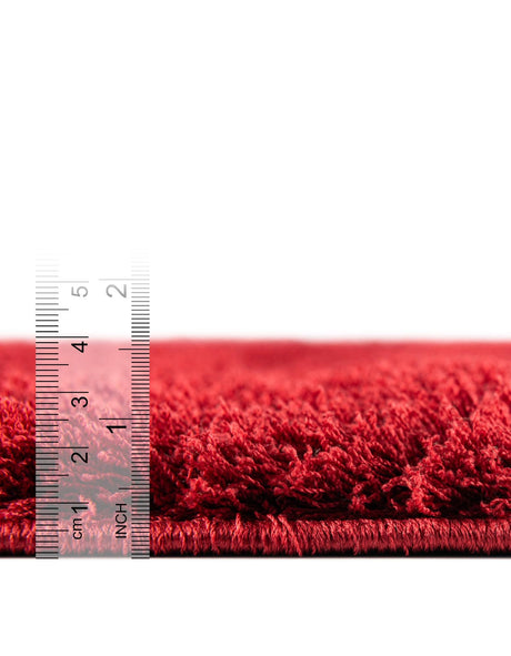 Red 2' x 6' 9 Studio Solid Shag Runner Area Rug Thick Soft Touch Fluffy & Plush Shaggy Pile Single Color Durable Carpet for Minimalist Decor for Sale at Rug Engine