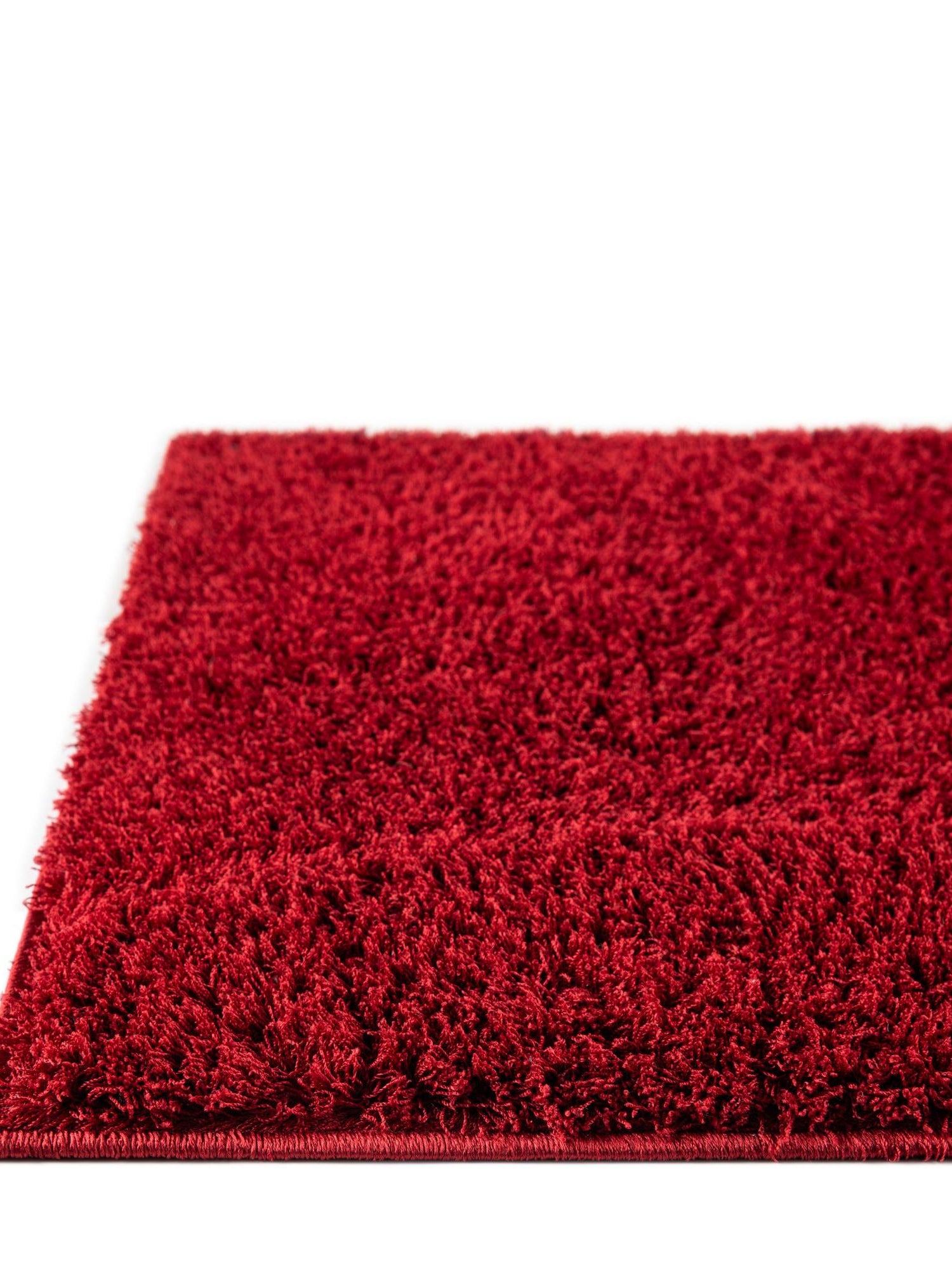 Red 2' x 6' 9 Studio Solid Shag Runner Area Rug Thick Soft Touch Fluffy & Plush Shaggy Pile Single Color Durable Carpet for Minimalist Decor for Sale at Rug Engine