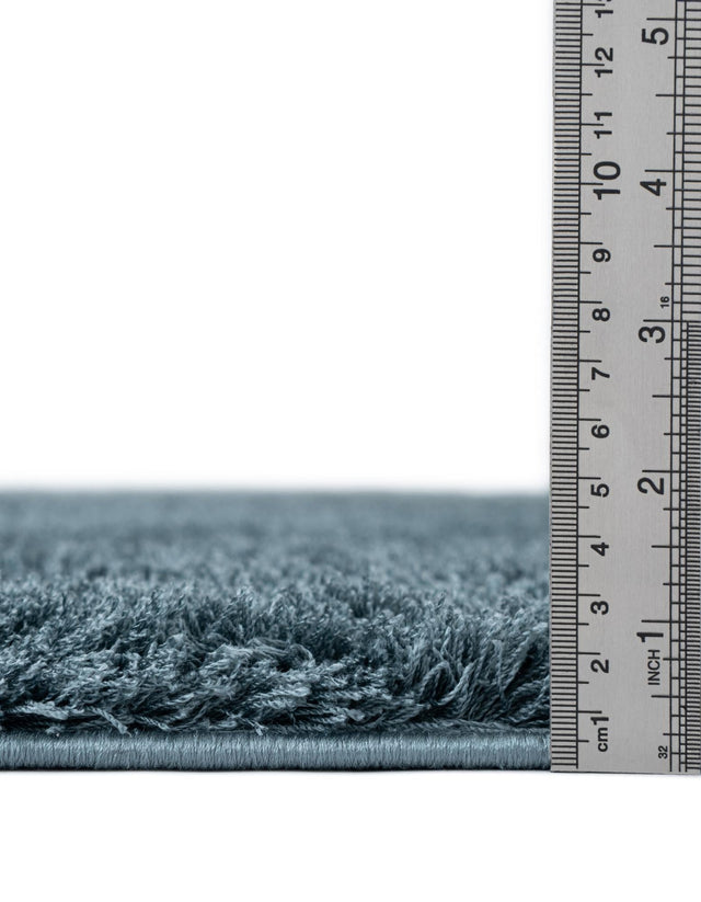 Slate Blue 4' x 6' Studio Solid Shag Rectangle Area Rug Thick Soft Touch Fluffy & Plush Shaggy Pile