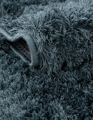 Slate Blue 4' x 6' Studio Solid Shag Rectangle Area Rug Thick Soft Touch Fluffy & Plush Shaggy Pile