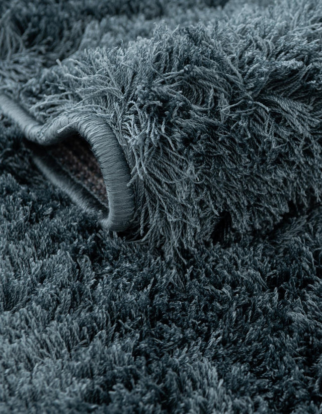 Slate Blue 4' x 6' Studio Solid Shag Rectangle Area Rug Thick Soft Touch Fluffy & Plush Shaggy Pile