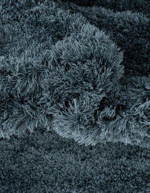 Slate Blue 4' x 6' Studio Solid Shag Rectangle Area Rug Thick Soft Touch Fluffy & Plush Shaggy Pile