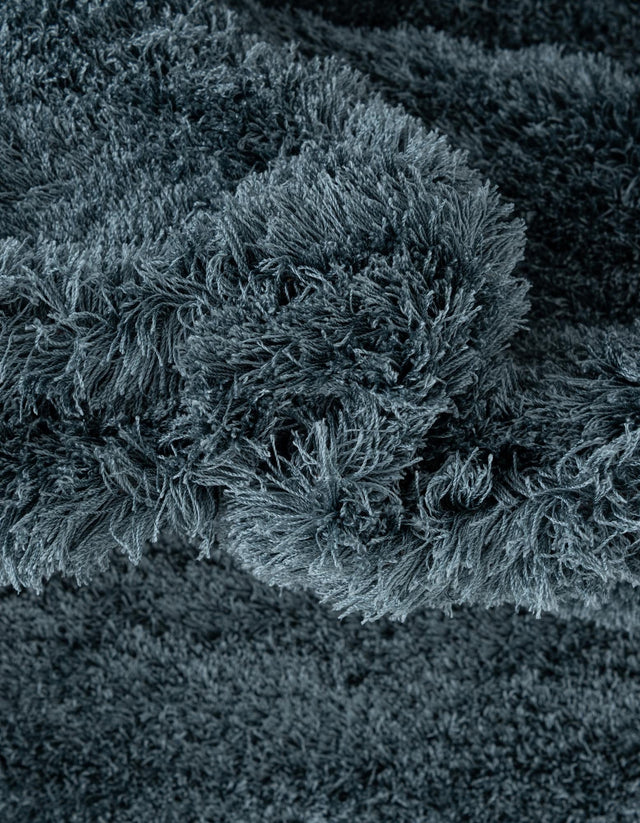 Slate Blue 4' x 6' Studio Solid Shag Rectangle Area Rug Thick Soft Touch Fluffy & Plush Shaggy Pile
