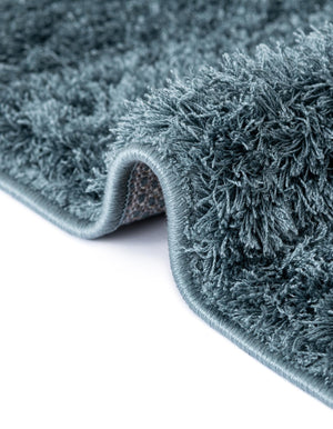 Slate Blue 2' x 6' 7 Studio Solid Shag Runner Area Rug Thick Soft Touch Fluffy & Plush Shaggy Pile