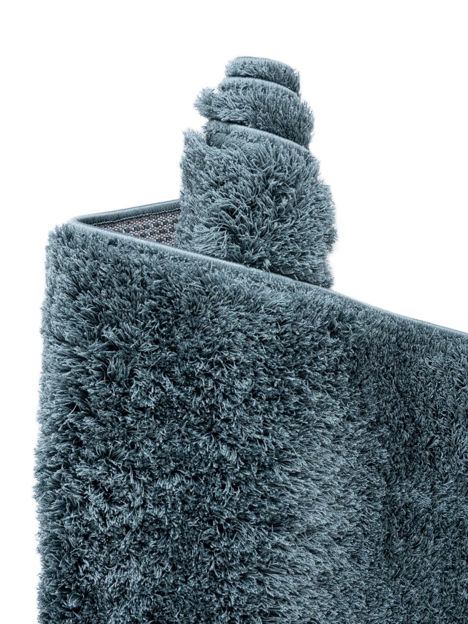 Slate Blue 2' x 6' 7 Studio Solid Shag Runner Area Rug Thick Soft Touch Fluffy & Plush Shaggy Pile Single Color Durable Carpet for Minimalist Decor for Sale at Rug Engine