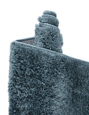 Slate Blue 2' x 6' 7 Studio Solid Shag Runner Area Rug Thick Soft Touch Fluffy & Plush Shaggy Pile