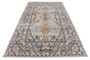 Silver 5' 1 x 8' Tradition Rectangle Area Rug Traditional Classic Vintage Design Carpet for Living Room, Bedrooms, Dining, Office Space for Sale at Rug Engine