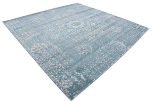 Light Blue 8' 4 x 8' 4 Tradition Square Area Rug Traditional Classic Vintage Design Carpet for Living Room, Bedrooms, Dining, Office Space for Sale at Rug Engine
