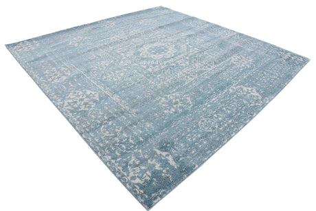 Light Blue 8' 4 x 8' 4 Tradition Square Area Rug Traditional Classic Vintage Design Carpet for Living Room, Bedrooms, Dining, Office Space for Sale at Rug Engine