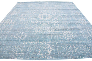 Light Blue 8' 4 x 8' 4 Tradition Square Area Rug Traditional Classic Vintage Design Carpet for Living Room, Bedrooms, Dining, Office Space for Sale at Rug Engine