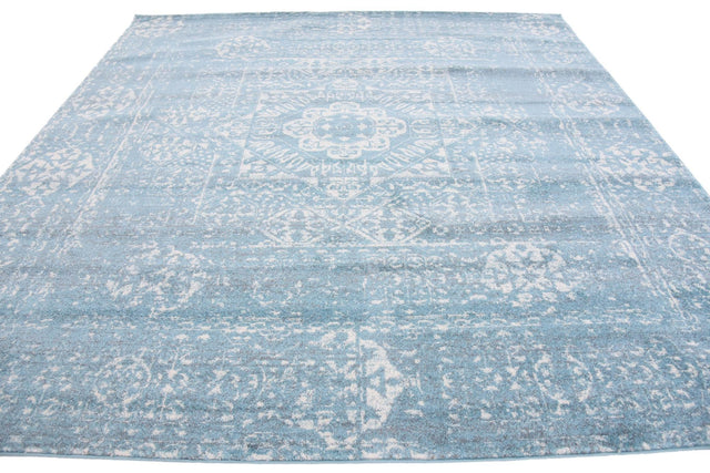 Light Blue 8' 4 x 8' 4 Tradition Square Area Rug Traditional Classic Vintage Design Carpet for Living Room, Bedrooms, Dining, Office Space for Sale at Rug Engine