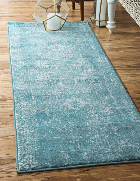 Light Blue 2' 2 x 6' 1 Tradition Runner Area Rug Traditional Classic Vintage Design Carpet for Living Room, Bedrooms, Dining, Office Space for Sale at Rug Engine