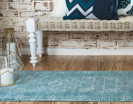 Light Blue 2' 2 x 6' 1 Tradition Runner Area Rug Traditional Classic Vintage Design Carpet for Living Room, Bedrooms, Dining, Office Space for Sale at Rug Engine