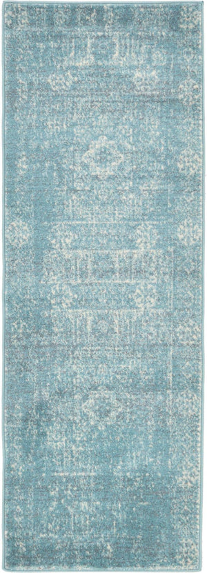 Light Blue 2' 2 x 6' 1 Tradition Runner Area Rug Traditional Classic Vintage Design Carpet for Living Room, Bedrooms, Dining, Office Space for Sale at Rug Engine