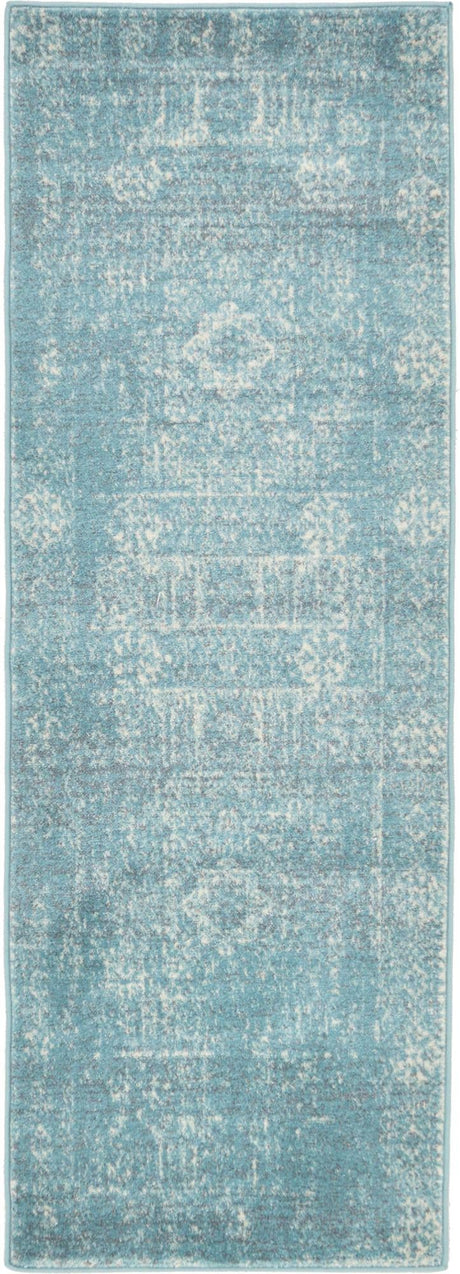 Light Blue 2' 2 x 6' 1 Tradition Runner Area Rug Traditional Classic Vintage Design Carpet for Living Room, Bedrooms, Dining, Office Space for Sale at Rug Engine
