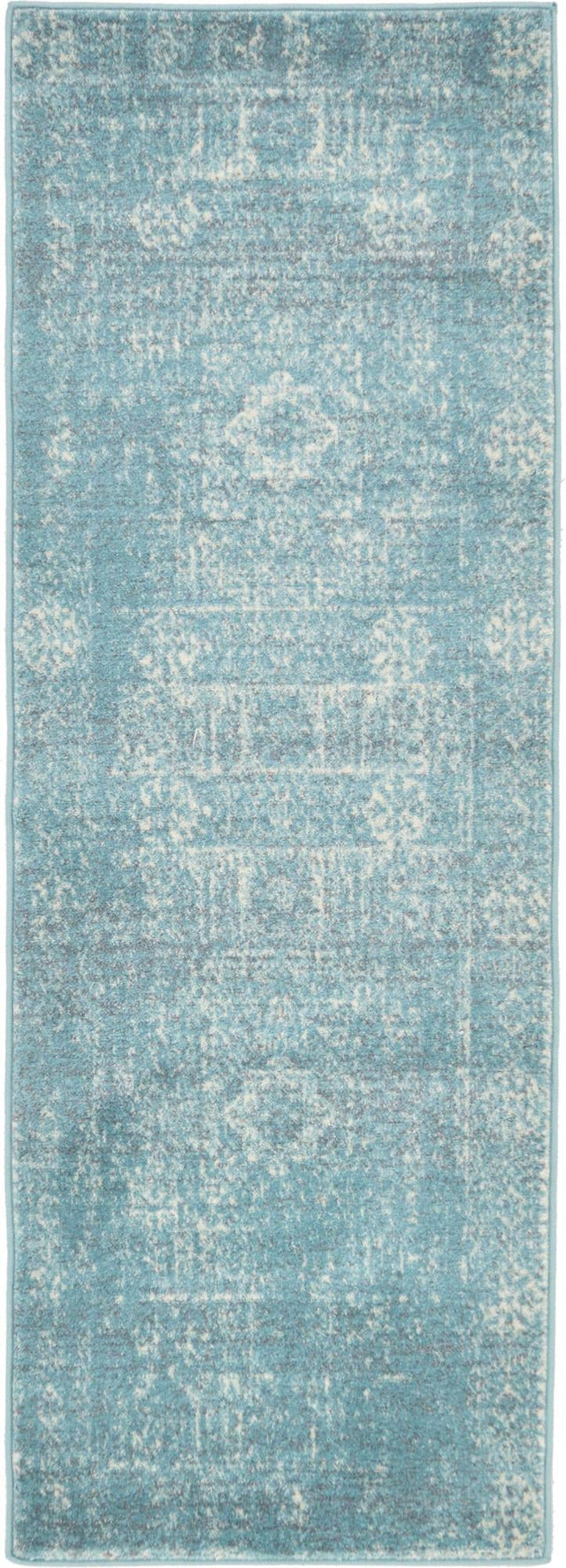 Light Blue 2' 2 x 6' 1 Tradition Runner Area Rug Traditional Classic Vintage Design Carpet for Living Room, Bedrooms, Dining, Office Space for Sale at Rug Engine