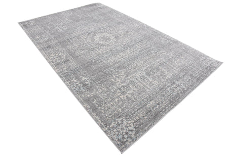 Silver 5' 1 x 8' Tradition Rectangle Area Rug Traditional Classic Vintage Design Carpet for Living Room, Bedrooms, Dining, Office Space for Sale at Rug Engine