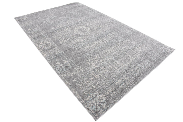 Silver 5' 1 x 8' Tradition Rectangle Area Rug Traditional Classic Vintage Design Carpet for Living Room, Bedrooms, Dining, Office Space for Sale at Rug Engine