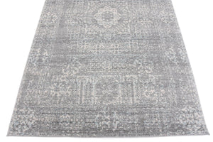 Silver 5' 1 x 8' Tradition Rectangle Area Rug Traditional Classic Vintage Design Carpet for Living Room, Bedrooms, Dining, Office Space for Sale at Rug Engine