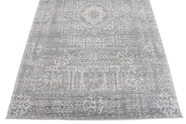 Silver 5' 1 x 8' Tradition Rectangle Area Rug Traditional Classic Vintage Design Carpet for Living Room, Bedrooms, Dining, Office Space for Sale at Rug Engine