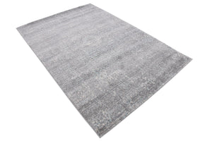 Silver 4' 1 x 6' 1 Tradition Rectangle Area Rug Traditional Classic Vintage Design Carpet for Living Room, Bedrooms, Dining, Office Space for Sale at Rug Engine