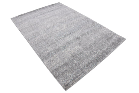 Silver 4' 1 x 6' 1 Tradition Rectangle Area Rug Traditional Classic Vintage Design Carpet for Living Room, Bedrooms, Dining, Office Space for Sale at Rug Engine