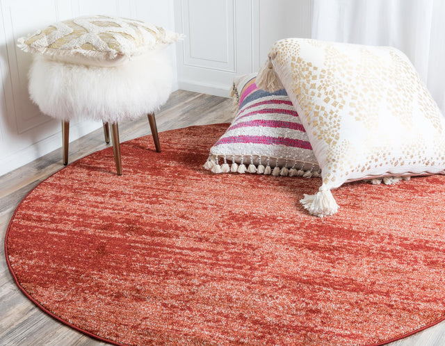 Terracotta 7' 10 x 7' 10 Del Mar Round Area Rug 100% Polypropylene Easy Clean Stain Resistant Vivid Modern Carpet Mat for Home Decor Interior Designing for Sale at Rug Engine