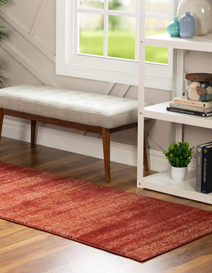 Terracotta 2' 7 x 10' Del Mar Runner Area Rug 100% Polypropylene Easy Clean Stain Resistant Vivid Modern Carpet Mat for Home Decor Interior Designing for Sale at Rug Engine