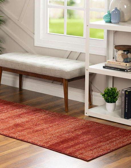 Terracotta 2' x 8' Del Mar Runner Area Rug 100% Polypropylene Easy Clean Stain Resistant Vivid Modern Carpet Mat for Home Decor Interior Designing for Sale at Rug Engine
