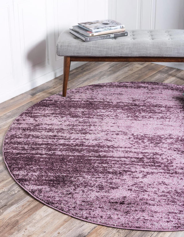 Violet 6' 1 x 6' 1 Del Mar Round Area Rug 100% Polypropylene Easy Clean Stain Resistant Vivid Modern Carpet Mat for Home Decor Interior Designing for Sale at Rug Engine