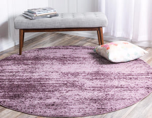 Violet 4' 1 x 4' 1 Del Mar Round Area Rug 100% Polypropylene Easy Clean Stain Resistant Vivid Modern Carpet Mat for Home Decor Interior Designing for Sale at Rug Engine